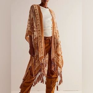 Free people nightbird burnout kimono - warm sand